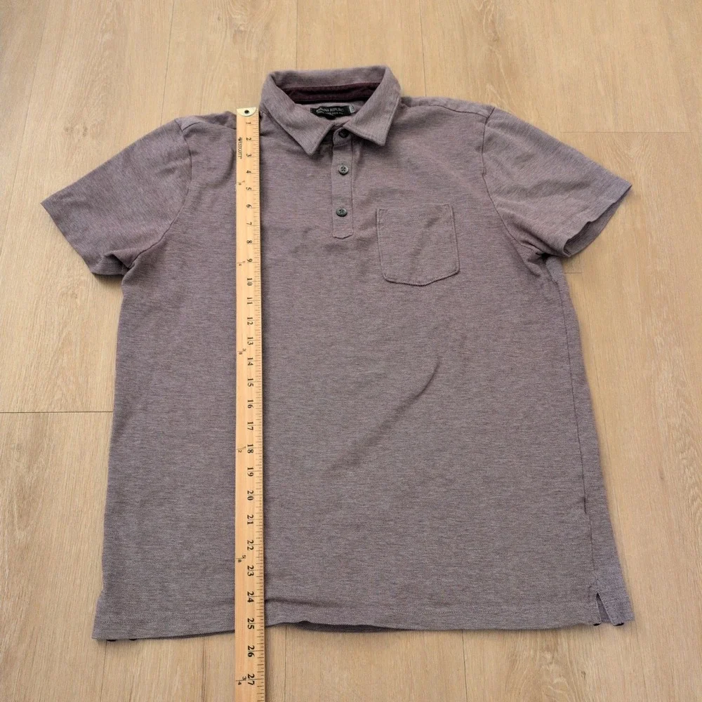 Banana Republic Performance Pique Polo Mens Large Mauve Short Sleeve Shirt Golf